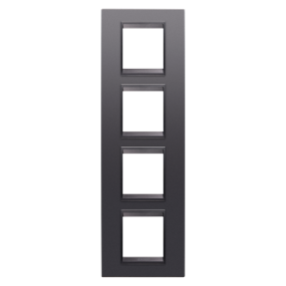 LUX INTERNATIONAL PLATE - IN TECHNOPOLYMER - 2+2+2+2 MODULES VERTICAL - SLATE ABSOLUTE - INNER FRAME MATT SLATE - CHORUSMART