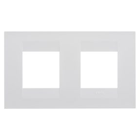 abdeckrahmen geo international - in lackiertem technopolymer - 2+2 module horizontal - weiss satiniert - chorusmart