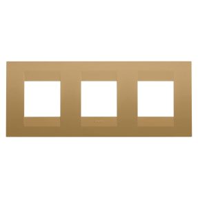abdeckrahmen geo international - in lackiertem technopolymer - 2+2+2 module horizontal - gold - chorusmart
