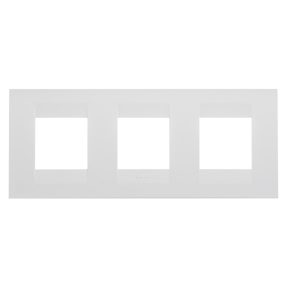 abdeckrahmen geo international - in lackiertem technopolymer - 2+2+2 module horizontal - weiss satiniert - chorusmart