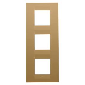 abdeckrahmen geo international - in lackiertem technopolymer - 2+2+2 module vertikal - gold - chorusmart