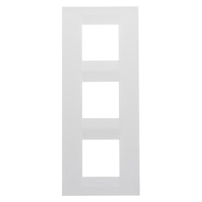 abdeckrahmen geo international - in lackiertem technopolymer - 2+2+2 module vertikal - weiss satiniert - chorusmart