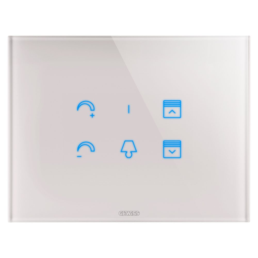 ice touch plate - in glass - interchangeable symbols - natural beige - chorusmart