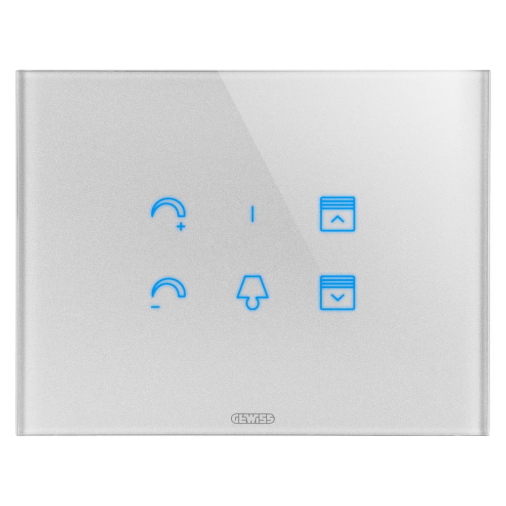  ice touch plate - in glass - interchangeable symbols - titanium - chorusmart