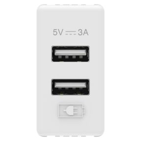 ÎNCĂRCĂTOR USB - TIP A+A - 3A - ALB - SISTEM