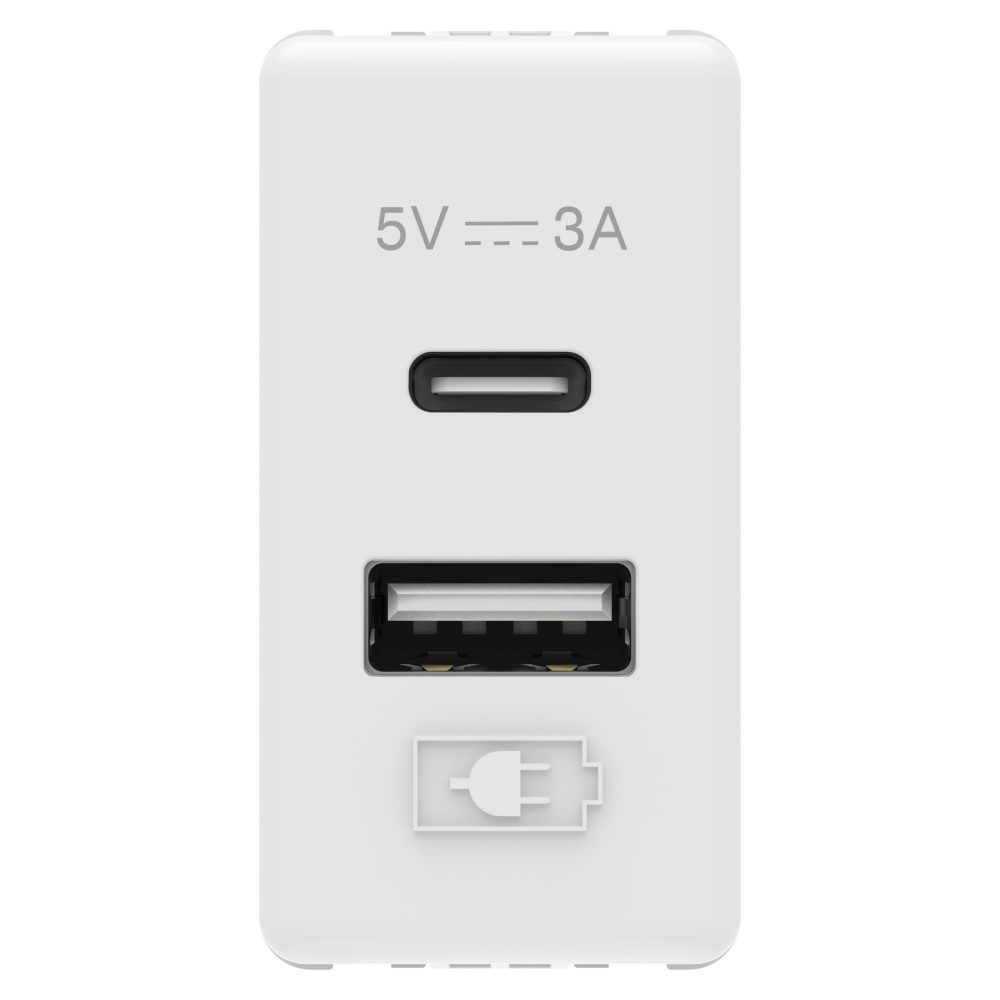  usb charger - a+c type - 3a - white - system