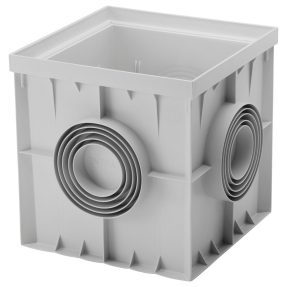 SQUARE ACCES CHAMBER 300X300X300 - FLAT SEMI-PIERCED BASE FOR BOOSTING