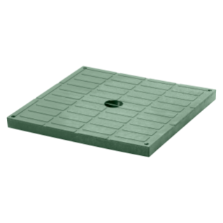 HIGH RESISTANCE CLOSED COVER - GREEN - FOR SQUARE ACCES CHAMBER 300X300X300