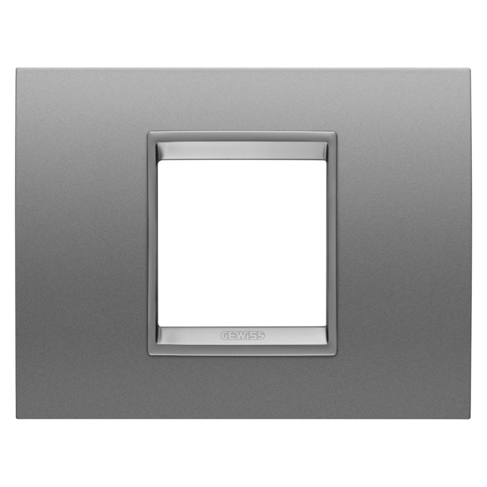 LUX PLATE - IN METAL - 2 MODULES - MONOCHROME ALUMINIUM - CHORUSMART