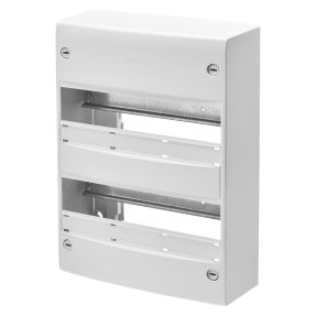 french standard enclosure - surface mounting - without door - with terminal block - 26 modules (13x2) - ip30 ral9016