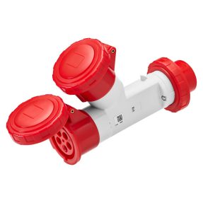 MULTIPLICATEUR MOBILE À 2 SORTIES IP67 - FICHE 16A - 2 PRISES 3P+N+T 400V 50/60HZ - ROUGE - 6H multiplicateur mobile à 2 sorties ip67 - fiche 16a - 2 prises 3p+n+t 400v 50/60hz - rouge - 6h