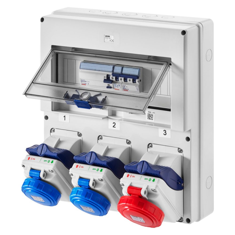  COMBIBLOC DBO 3 STECKDOSEN: 2 POLE + T, 2 POLE + T, 3P + T IP55