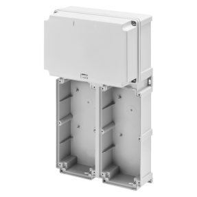 modular base for combination mounting of vertical fixed socket outlet heavy duty - 2 socket outlet 16/32a / selv - ip66