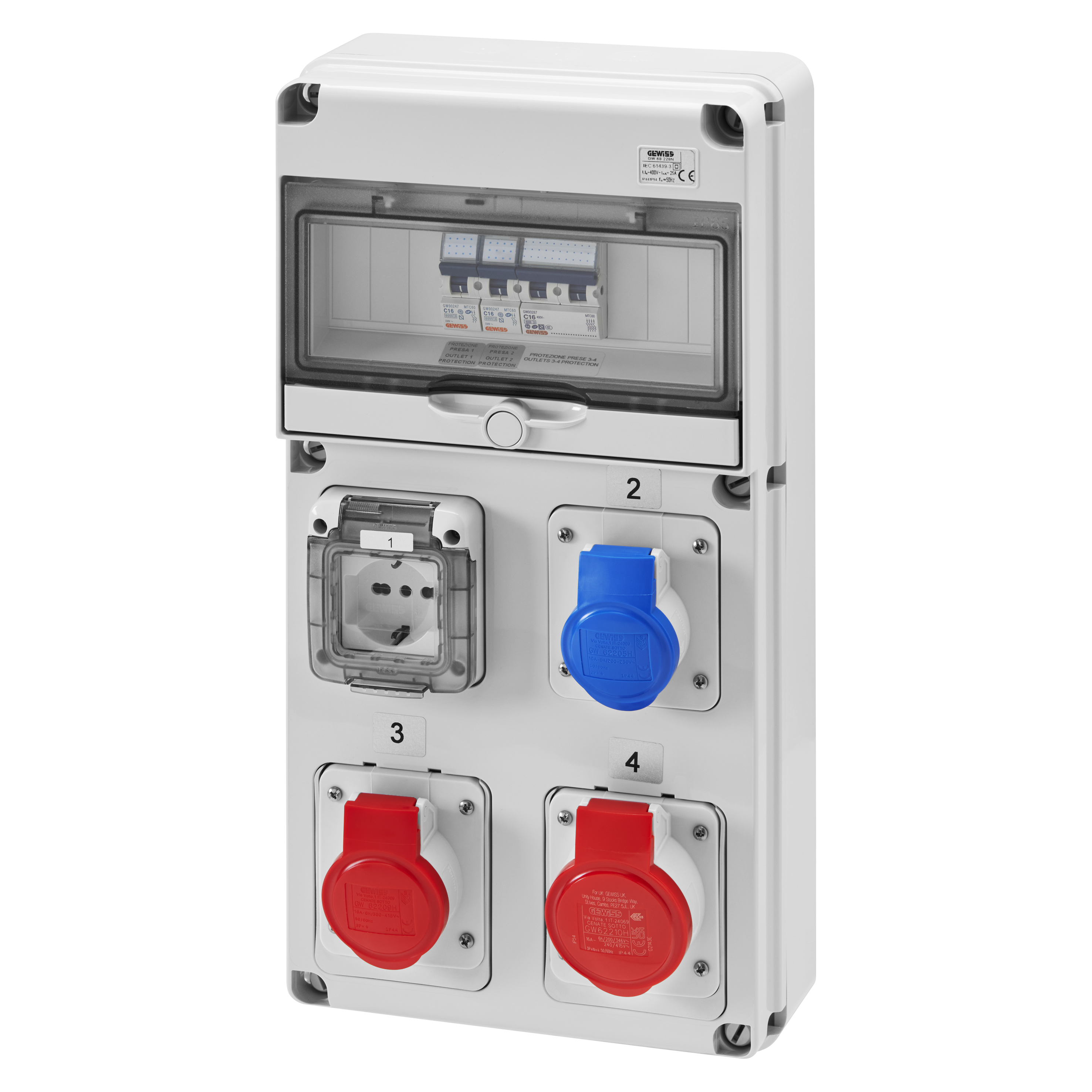 Presa Elettrica PCE 601.450.03 IP54 Grigio - 1 Pezzo - 4