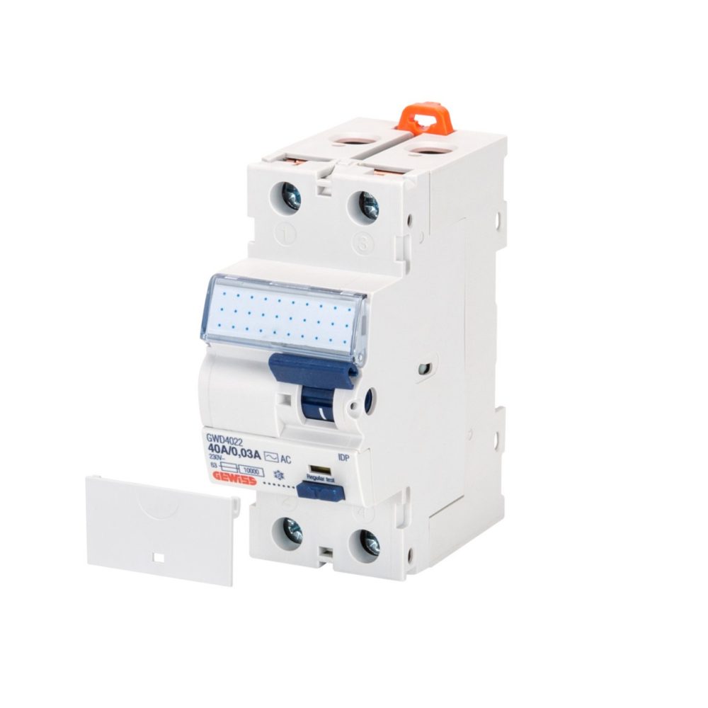  AARDLEKSCHAKELAAR - IDP - 2P 40 A TYPE A DIRECT Idn=0,3 A - 2 MODULE