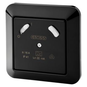 interruttore differenziale con placca - 16a 30ma ip41 - colore nero