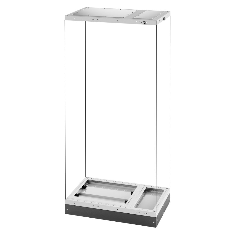 sockel und kopfteil - verteiler für die bodenmontage mit seitlichem abteil - qdx 1600 h - (600+300)x800mm