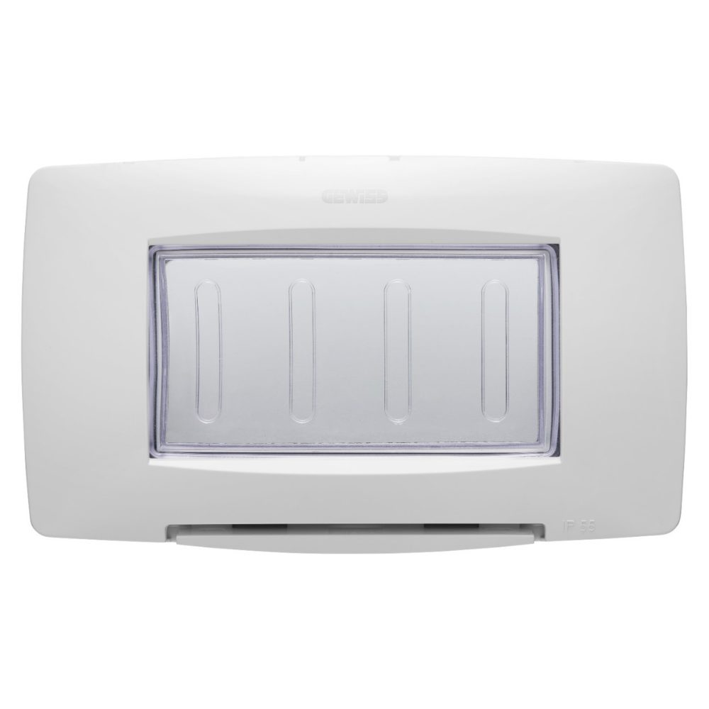  PLACCA STAGNA STANDARD ITALIANO - 4 POSTI IP55 - BIANCO - CHORUSMART