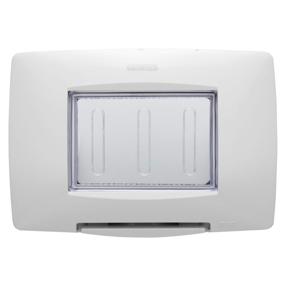  WATERTIGHT PLATE ITALIAN STANDARD - 3 MODULES IP55 - WHITE - CHORUSMART