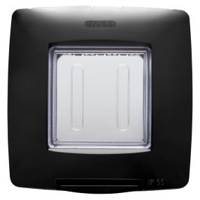 מסגרת מוגנת מים בתקן בינלאומי - 2 מודול ip55‎ - שחור - chorusmart