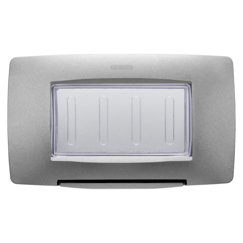  PLACCA STAGNA STANDARD ITALIANO - 4 POSTI IP55 - TITANIO - CHORUSMART