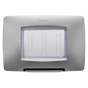 מסגרת מוגנת מים בתקן איטלקי - 3 מודול ip55‎ - טיטניום - chorusmart