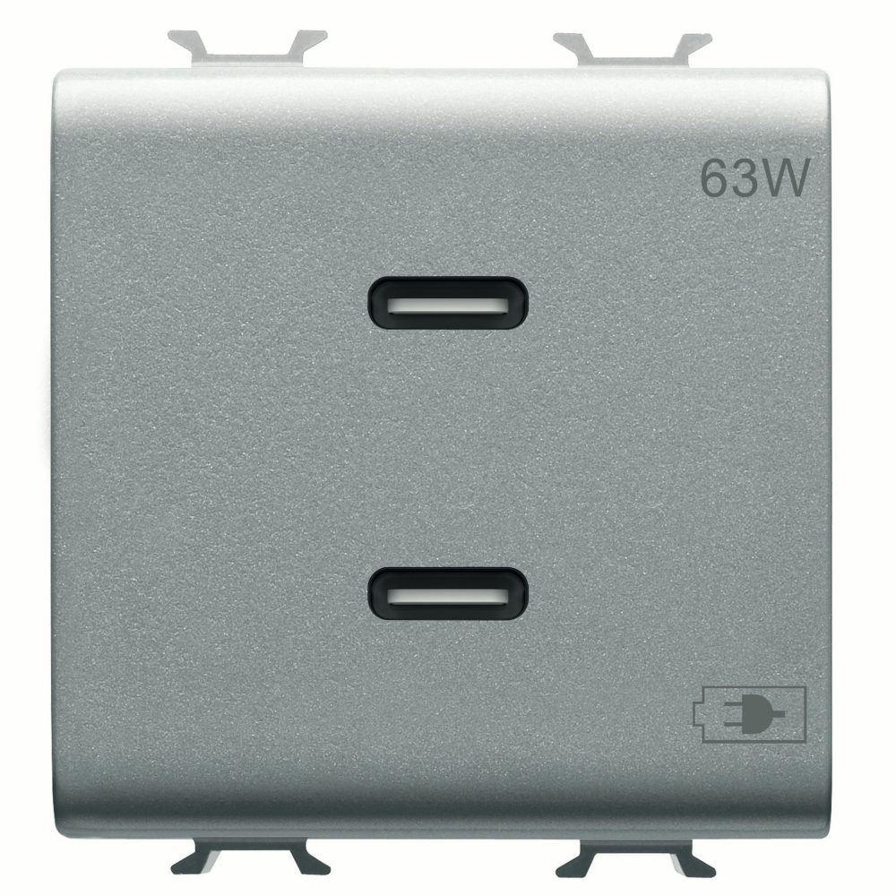 chargeur double usb c+c 63w 2m beige