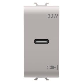 încărcător usb - tip c - 30w - satin natural - 1 modul - chorusmart