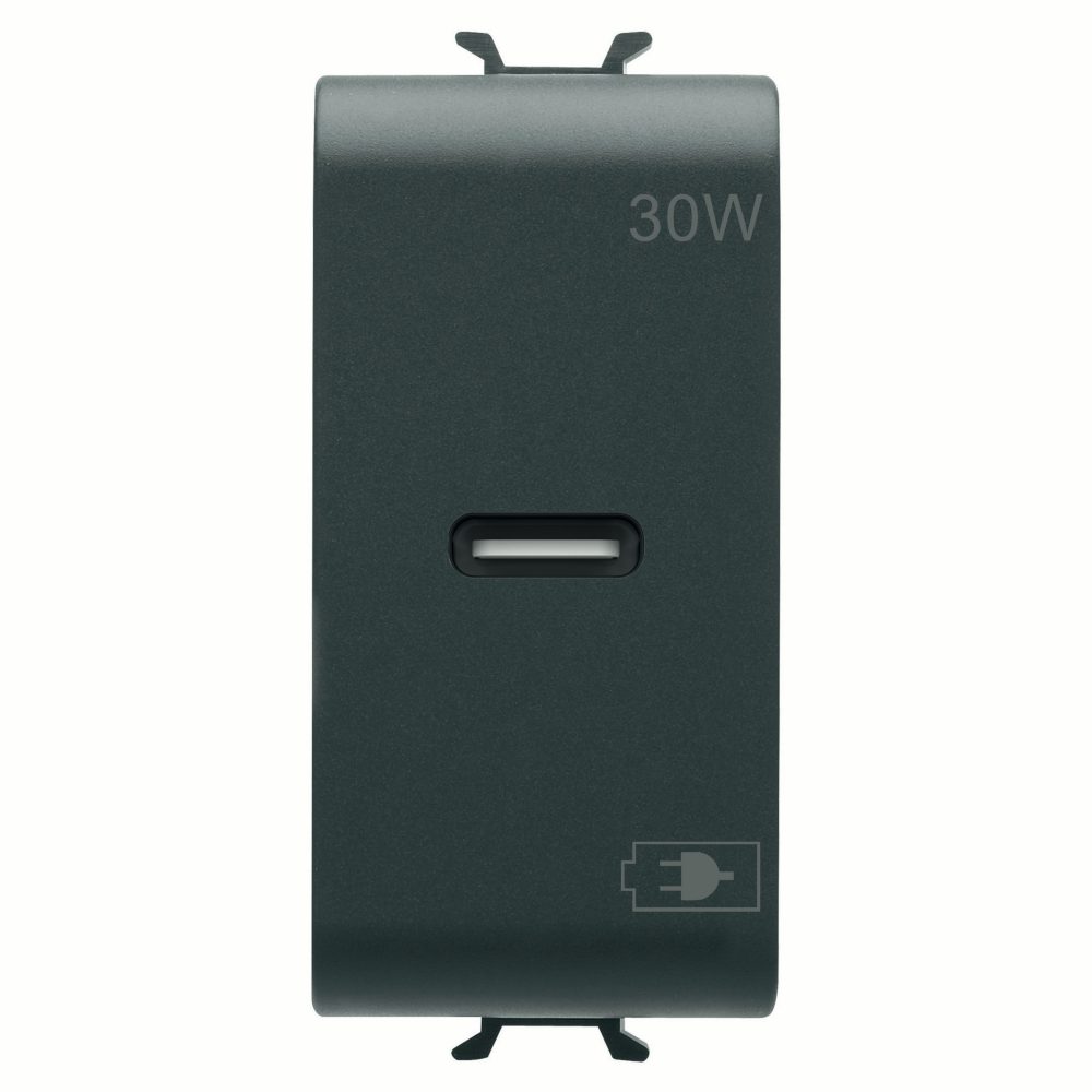 chargeur double usb c 30w 1m noir