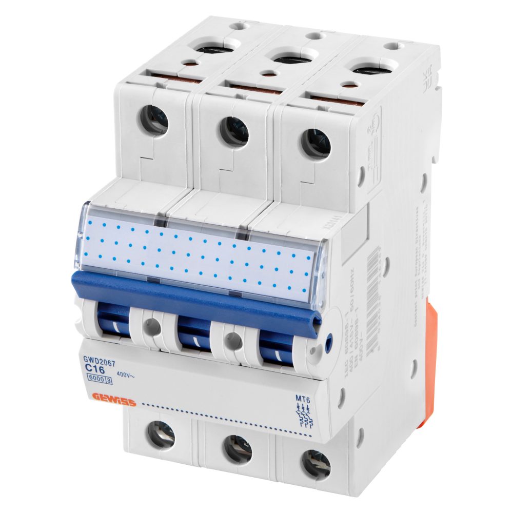 disjoncteur magnétothermique - mt4 - 3p courbe c 16a - 3 modules