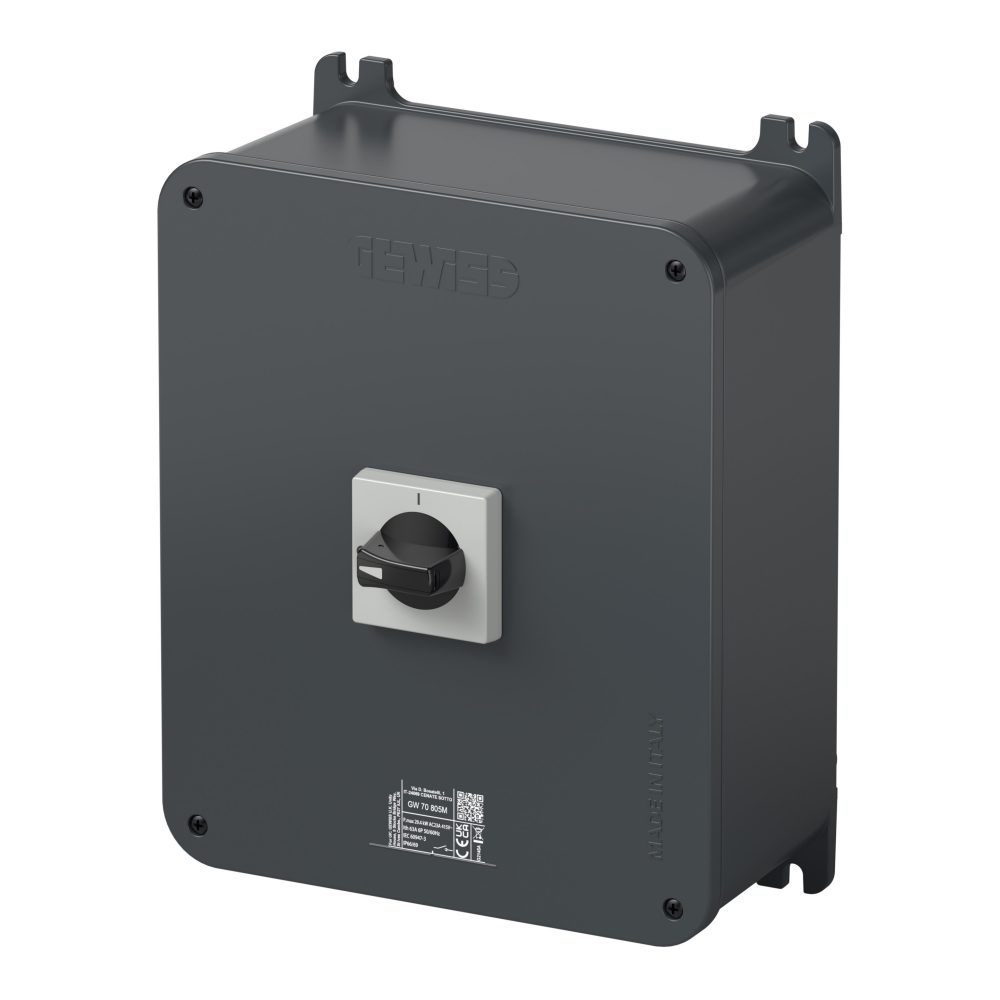  rotary isolator switch - hp - surface-mounting - control - aluminium enclosure - 100a 8p - lockable black knob - ip66/ip69