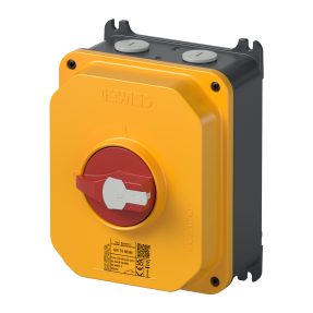 ROTARY ISOLATOR SWITCH - HP - SURFACE-MOUNTING - EMERGENCY - ALUMINIUM ENCLOSURE - 32A 8P - LOCKABLE RED KNOB - IP66/IP69
