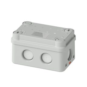 junction box - 1/4 turn screws - ip66/ip67 - internal dimensions 81x49x46 - threaded membrane entries - ral 7035 - uv - hf - fixing bracket incl.
