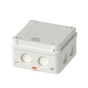 junction box - 1/4 turn screws - ip66/ip67 - internal dimensions 81x81x46 - threaded membrane entries - ral 9016 - uv - hf - fixing bracket incl.
