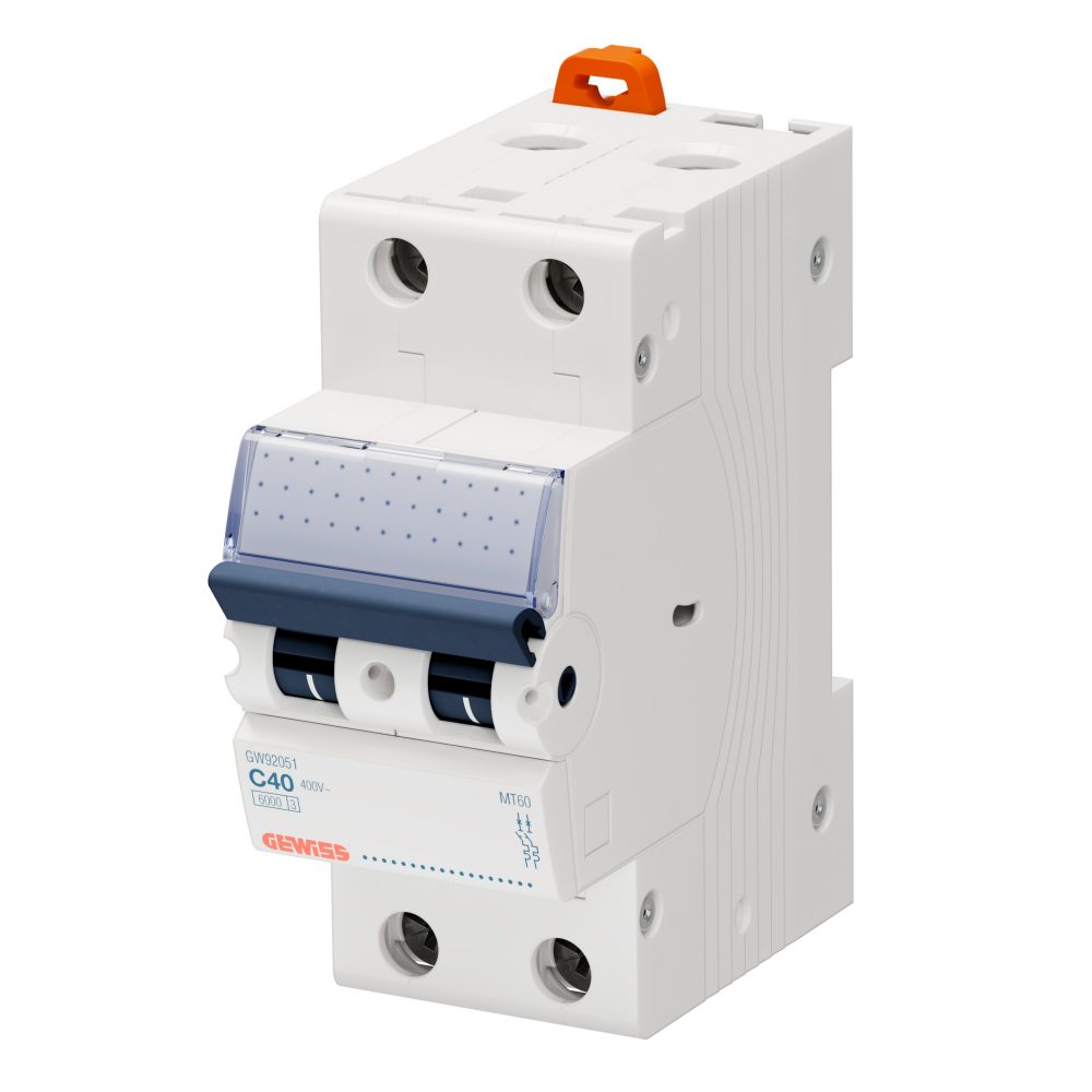  miniature circuit breaker - mt 60- 2p characteristic c 40a - 2 modules