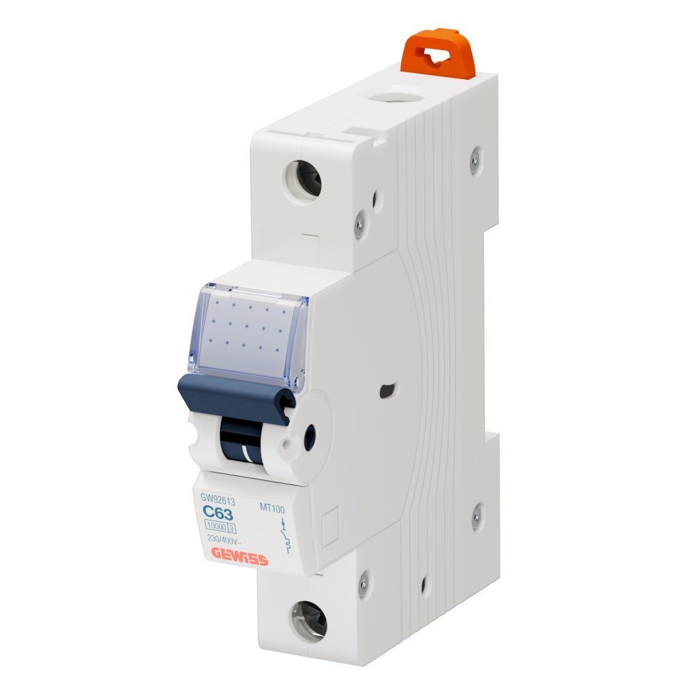 wyłącznik miniaturowy - mt 100- 1p charakterystyka c 63a - 1 moduł