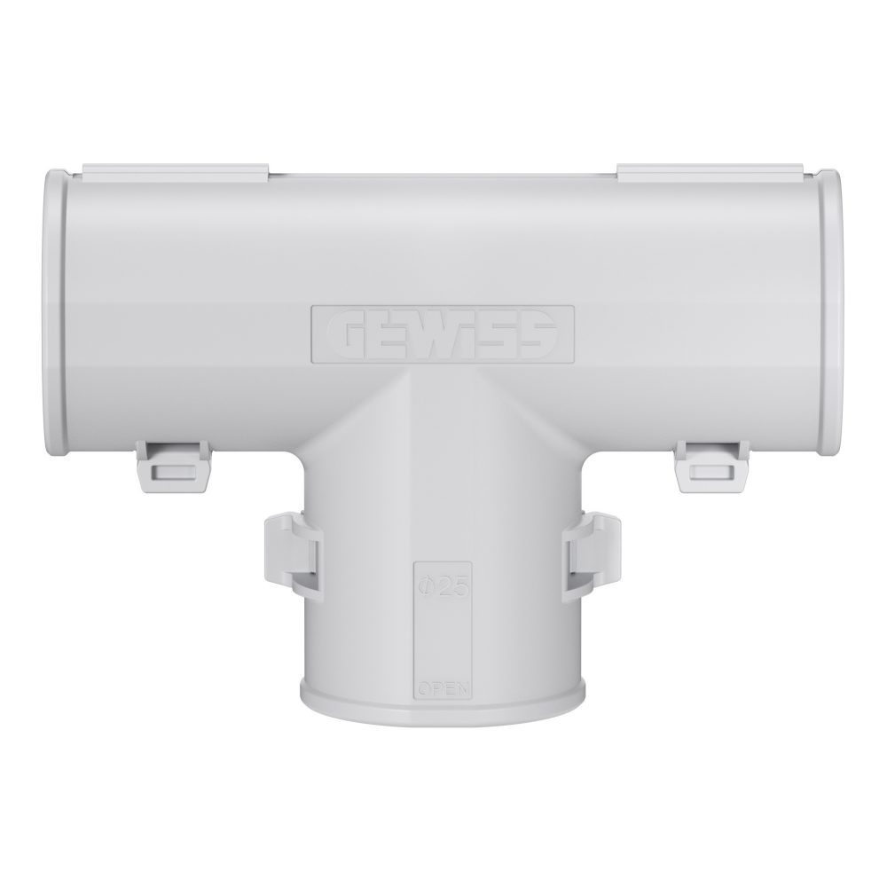 rkt/25g inspecteerbaar t stuk - ip40 - halogeenvrij - ø 25mm -grijs