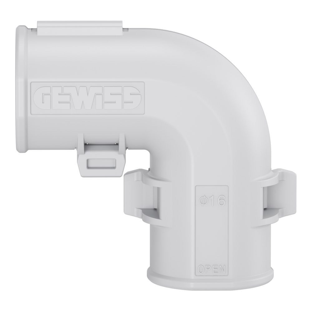 védőcső idom bontható ív 90° 16mm ip40 halogénmentes uv álló szürke