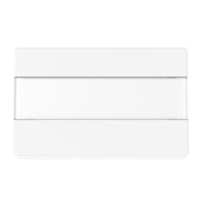 pulsante con targa portanome illuminabile 250v ac - na 10a - 3 moduli - bianco satinato - system pura