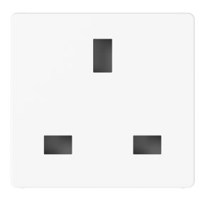 british standard socket-outlet 250v ac - 2p+e 13a - 2 modules - glossy white - system pura