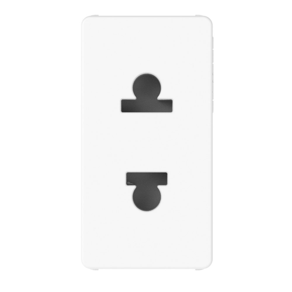 euro-american standard socket-outlet 250/125v ac - 2p 16a - 1 module - glossy white - system pura