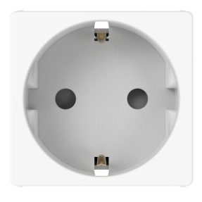german standard socket-outlet 250v ac - 2p+e 16a - 2 modules - glossy white - system pura