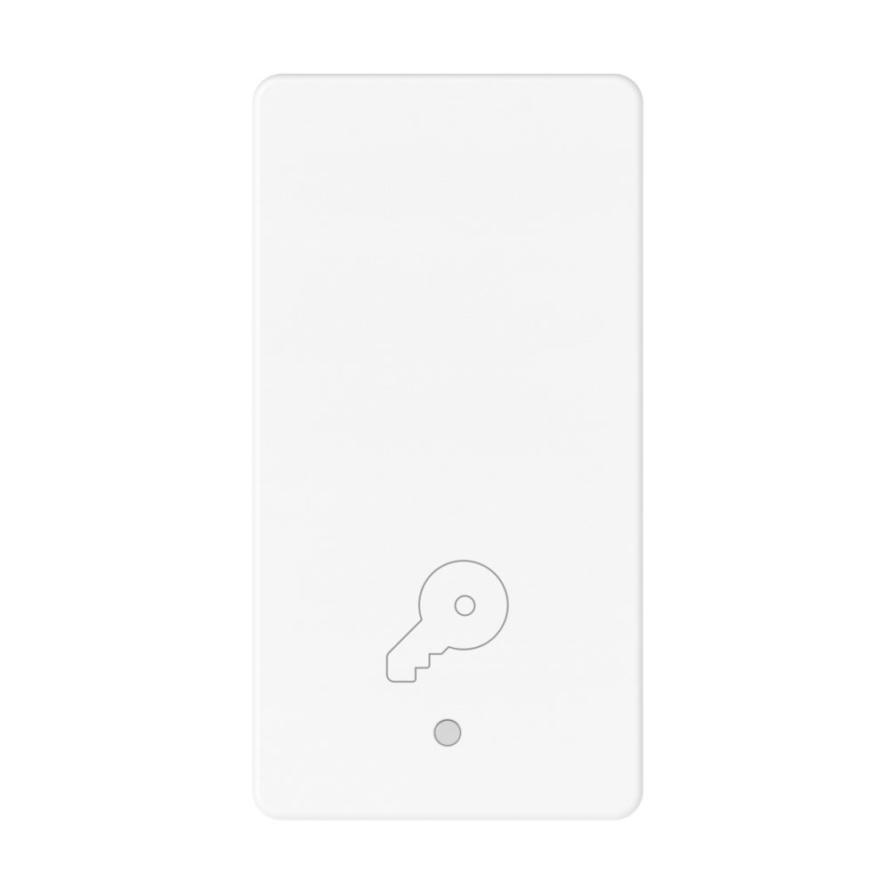 pulsante unipolare 250v ac - na 10a - illuminabile - simbolo chiave - 1 modulo - bianco lucido - system pura