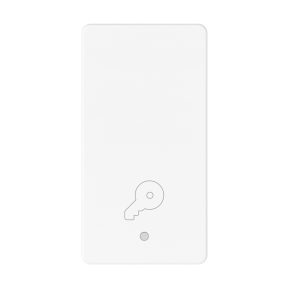 pulsante unipolare 250v ac - na 10a - illuminabile - simbolo chiave - 1 modulo - bianco satinato - system pura