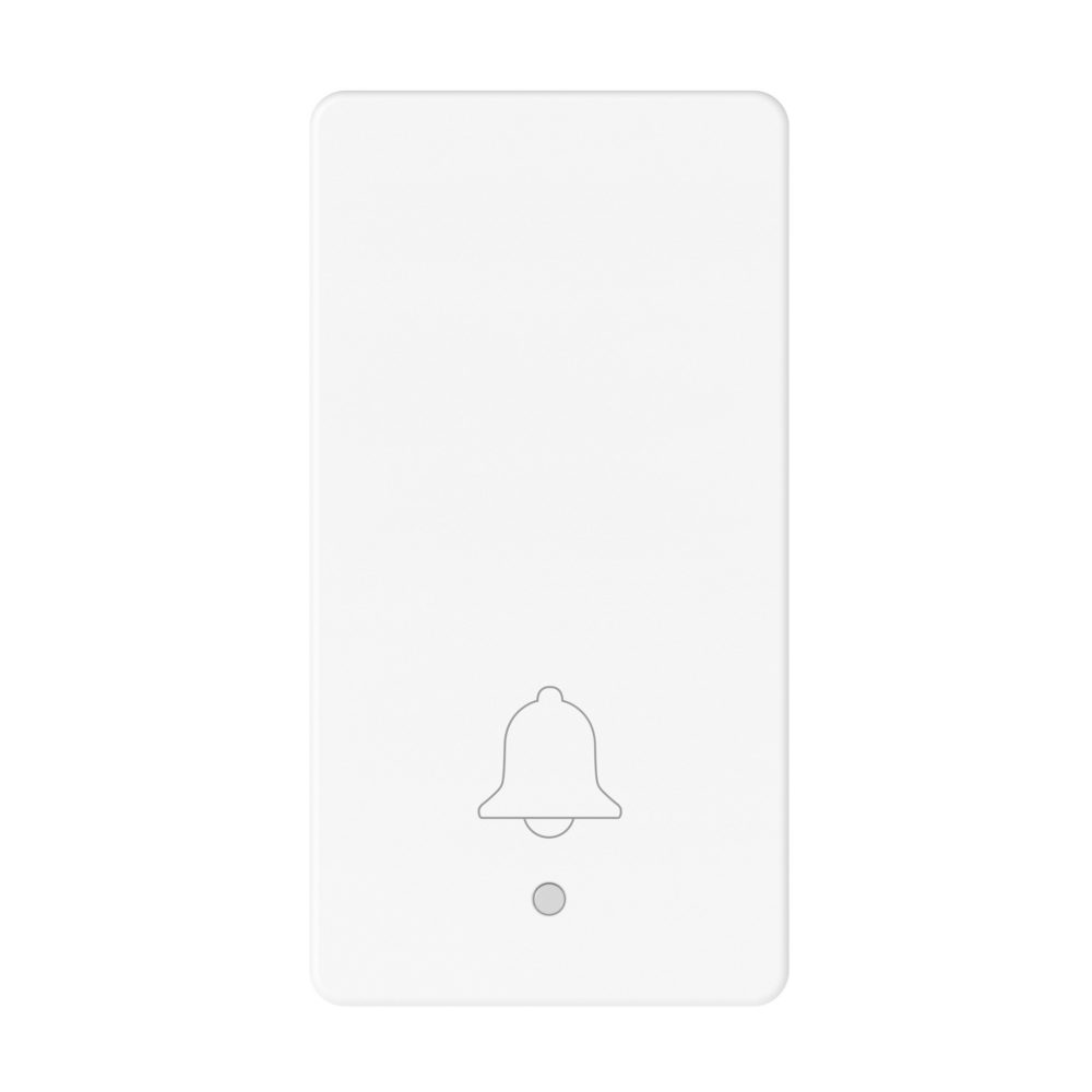 pulsante unipolare 250v ac - na 10a - illuminabile - simbolo campanello - 1 modulo - bianco lucido - system pura