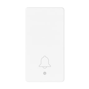 pulsante unipolare 250v ac - na 10a - illuminabile - simbolo campanello - 1 modulo - bianco satinato - system pura