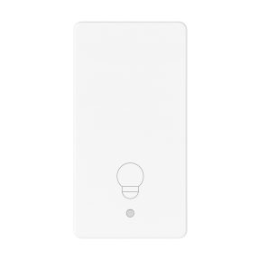 pulsante unipolare 250v ac - na 10a - illuminabile - simbolo luce - 1 modulo - bianco satinato - system pura