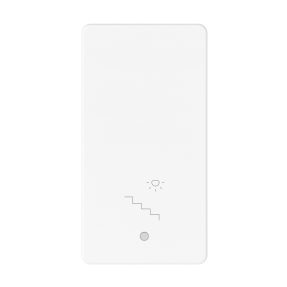 pulsante unipolare 250v ac - na 10a - illuminabile - simbolo scale - 1 modulo - bianco satinato - system pura