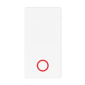 pulsante unipolare 250v ac - nc+na 10a - arresto - simbolo rosso - 1 modulo - bianco satinato - system pura