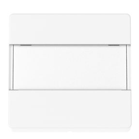 pulsante con targa portanome illuminabile 250v ac - na 10a - 2 moduli - bianco satinato - system pura